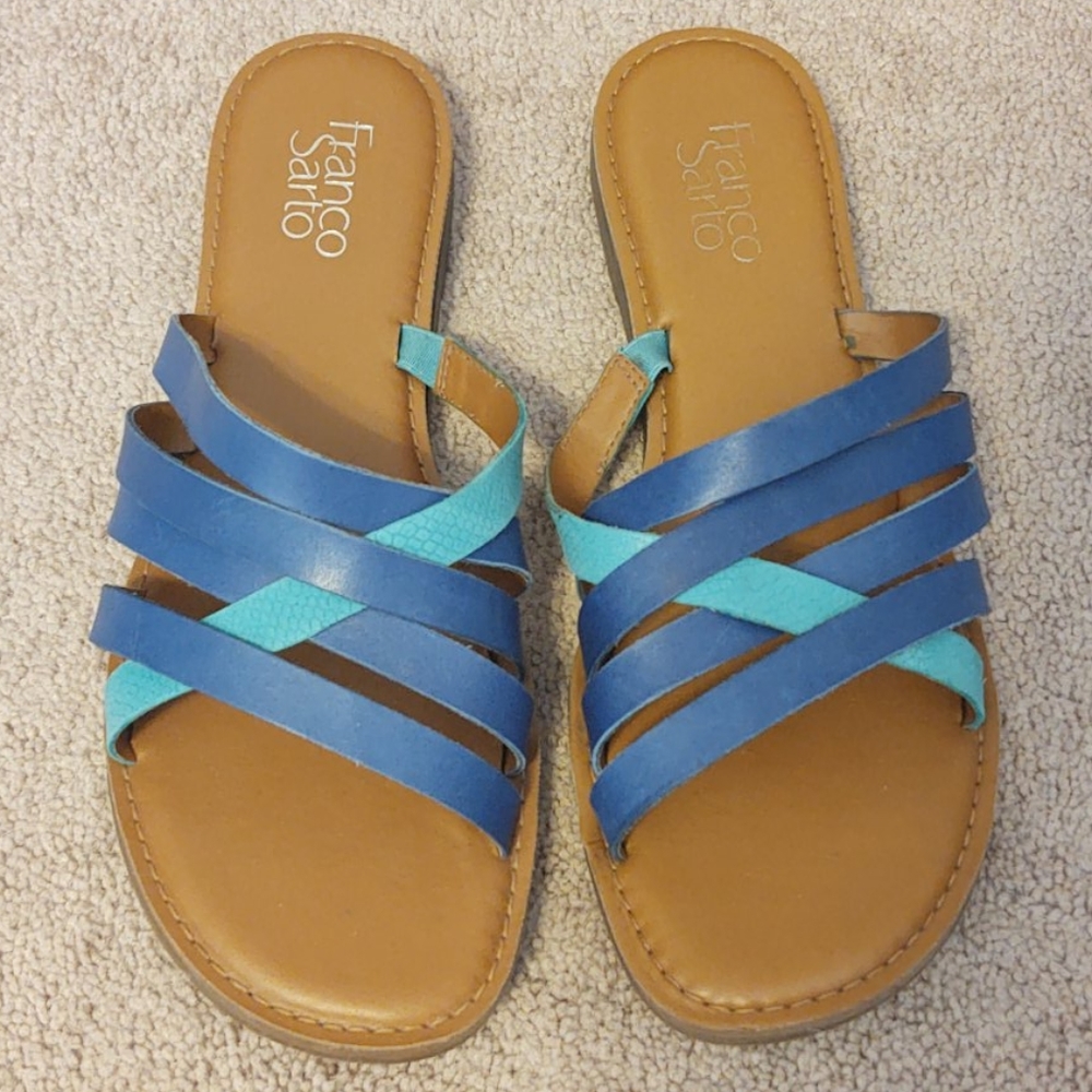 Franco Sarto criss-cross strappy sandals, size 10